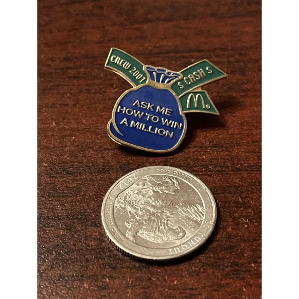 McDonald's Crew 2001 Ask Me How To Win A Million Employee Lapel‎ Hat Pin